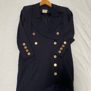 Vintage YSL Rive Gauche Tuxedo Coat Dress